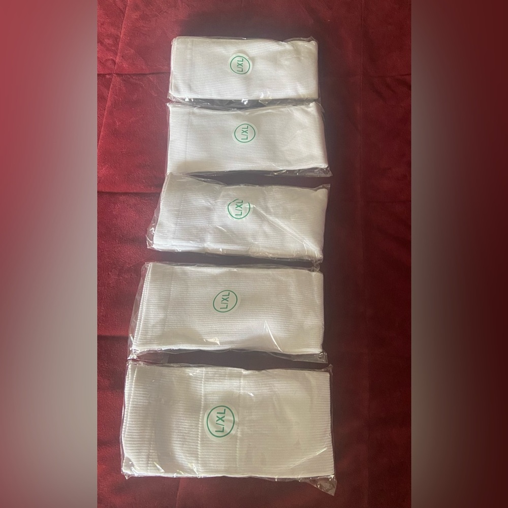White Compression Knee-High Unisex Socks- Bundle of 5 pair  L/ XL  (15-20 mmHg) - Picture 5 of 6